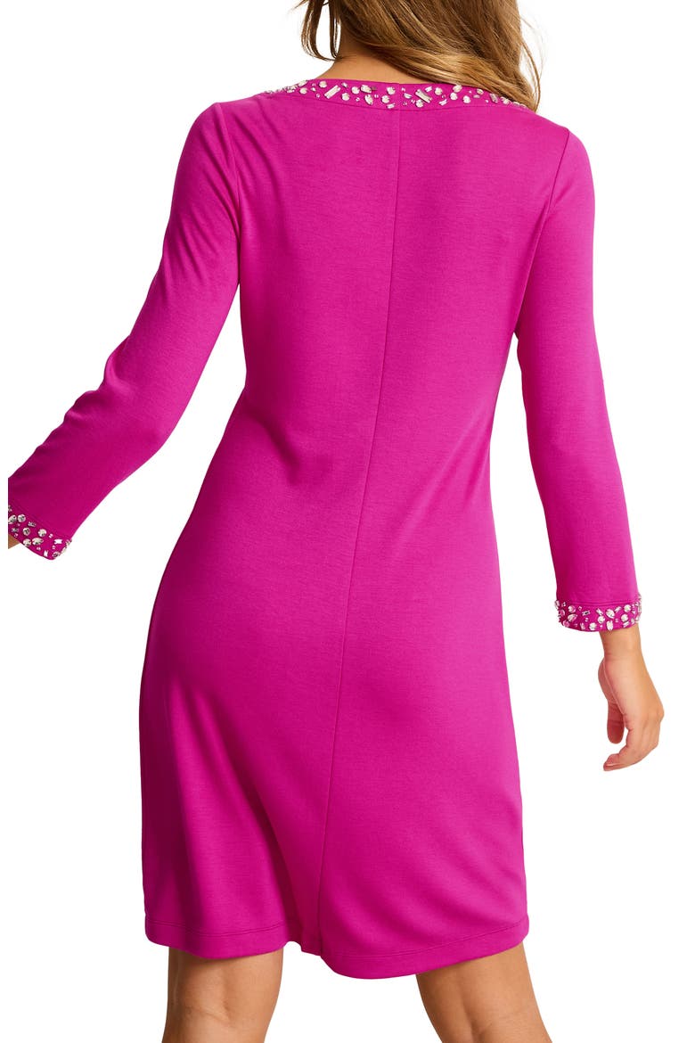 Darcy Bejeweled V-Neck Dress, Alternate, color, SPRING FUCHSIA