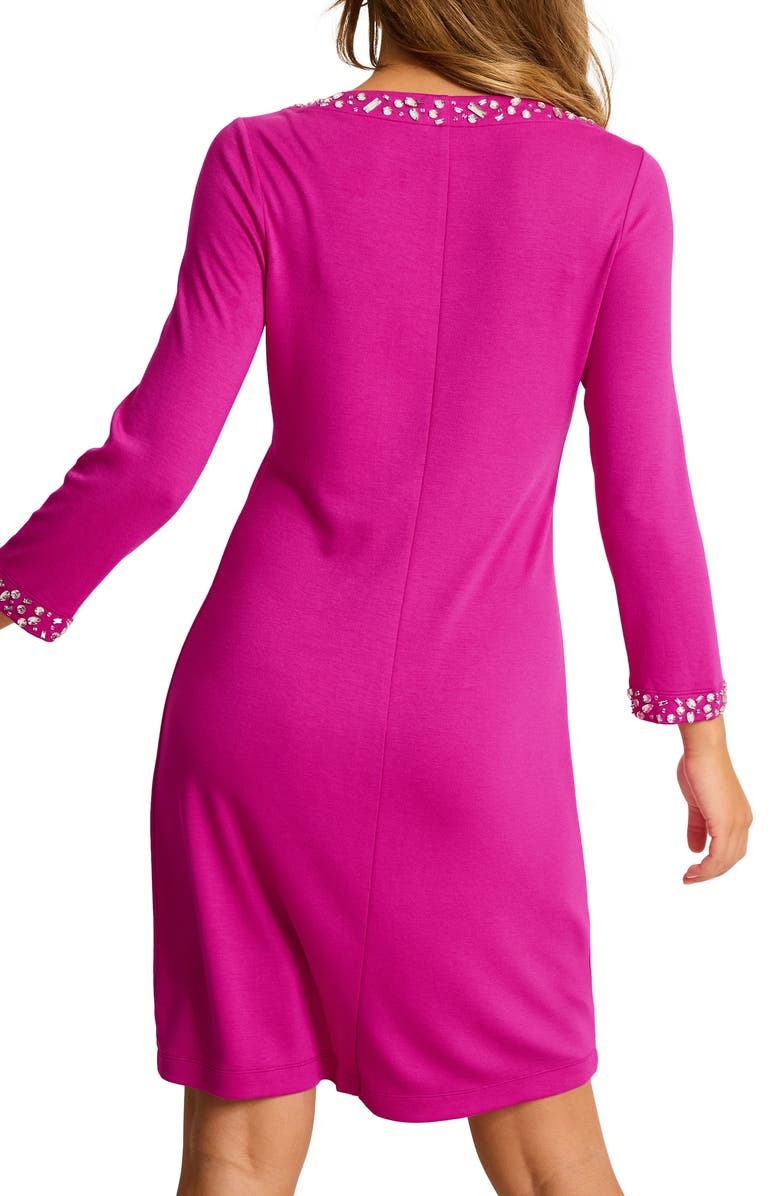Tommy Bahama Darcy Bejeweled V-Neck Dress, Alternate, color, Spring Fuchsia