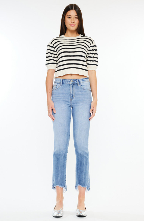 KanCan Angela High Rise Slim Crop Straight Jeans in Light Blue  product