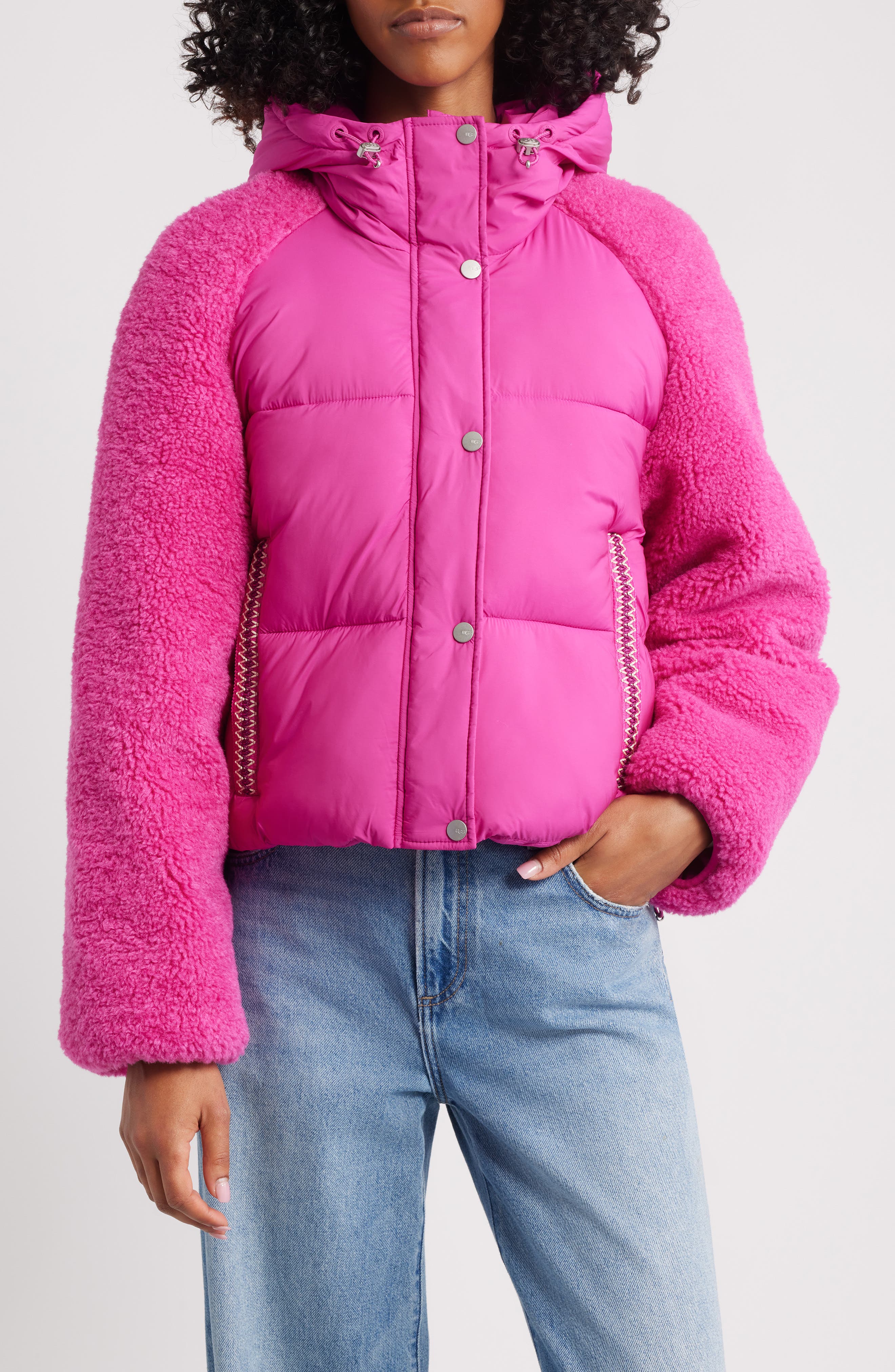 Ugg (r) Mykah Braid Puffer Jacket In Pink