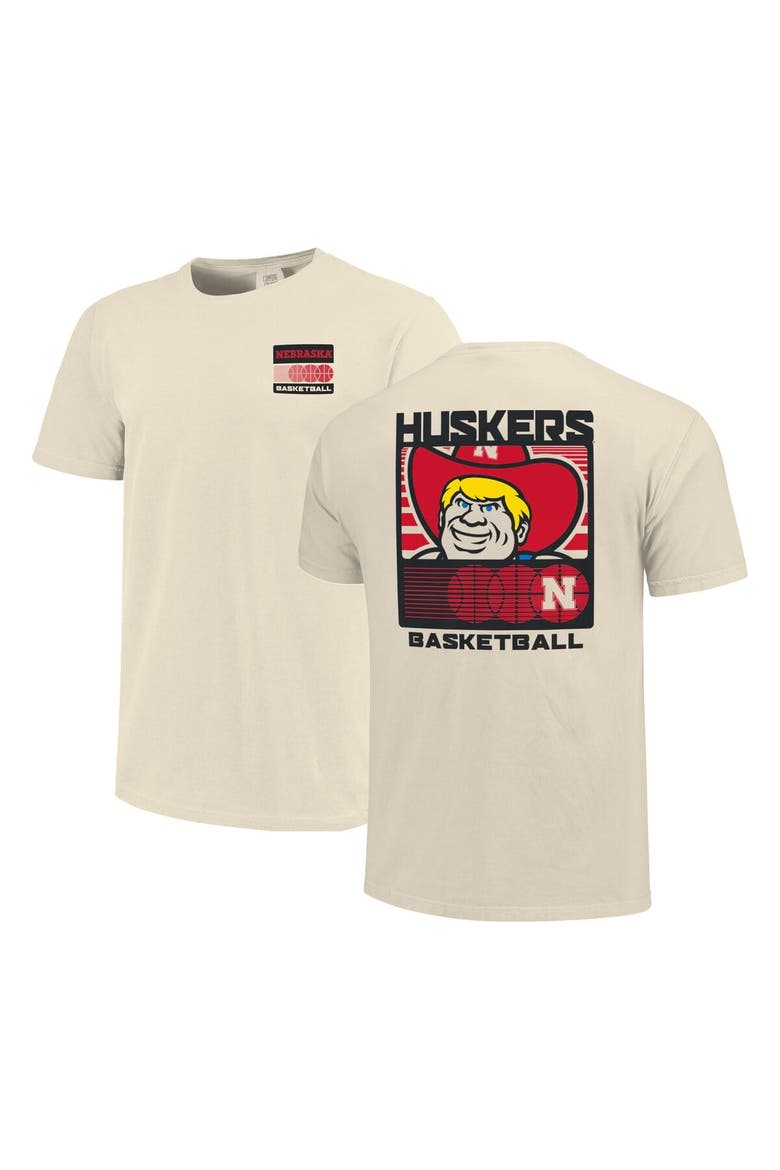 Men's  Cream Nebraska Huskers Basketball Staredown Comfort Colors, Main, color, Cream