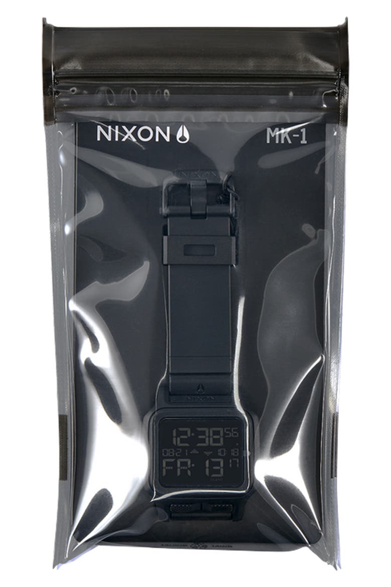 Regulus MK-1 Digital Rubber Strap Watch, 44.5mm, Alternate, color, ALL BLACK