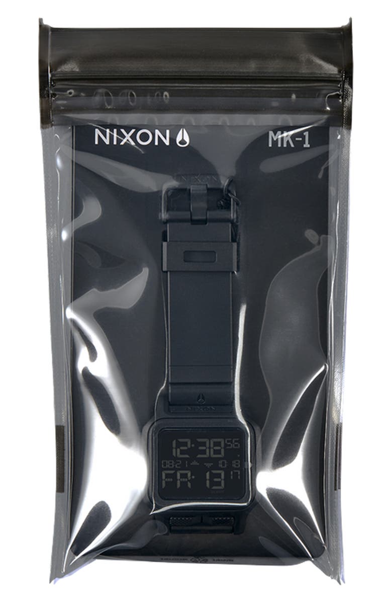 Nixon Regulus MK-1 Digital Rubber Strap Watch, 44.5mm, Alternate, color, All Black