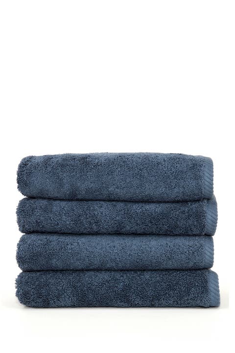 Midnight Blue Soft Twist Hand Towels - Set of 4