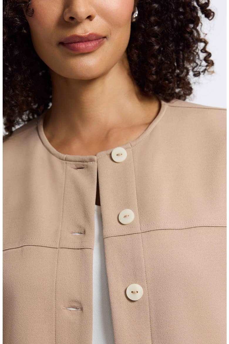 Valerie Crepe Knit Jacket, Alternate, color, KHAKI