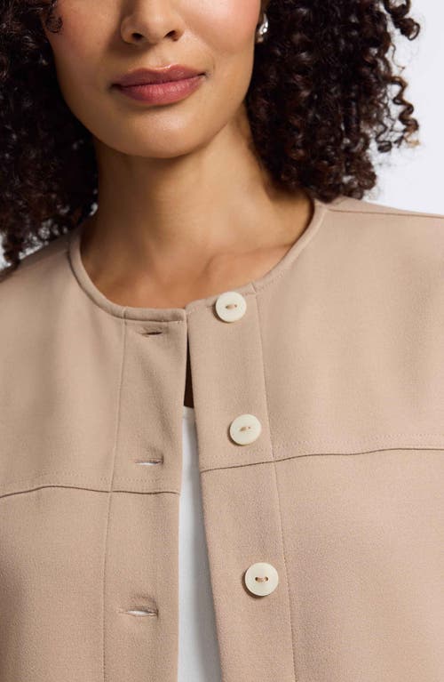 Foxcroft Valerie Crepe Knit Jacket In Neutral