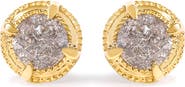 Haus of Brilliance .925 Sterling Silver Diamond Solitaire Milgrain Stud Earrings