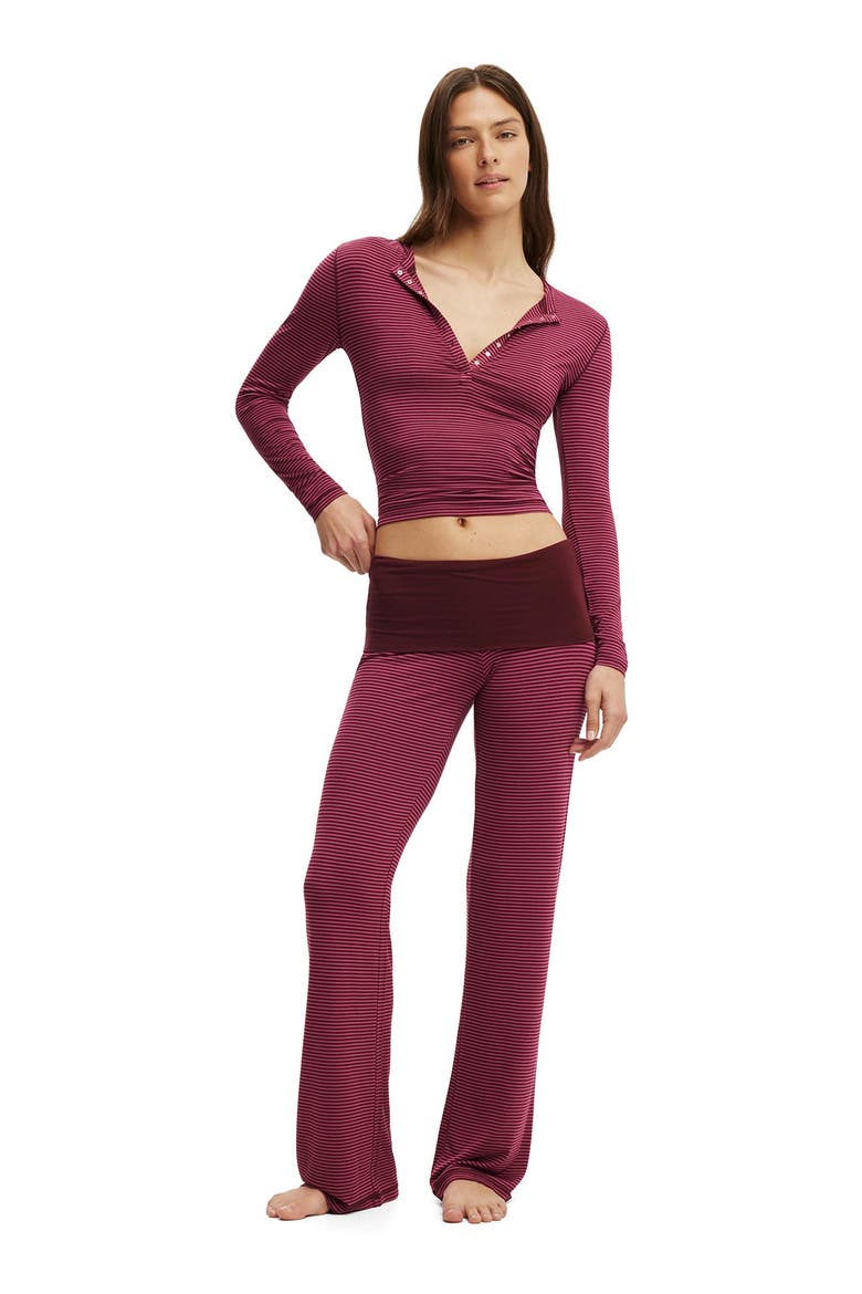 Women's Airy Soft Roll Waist Pant, Alternate, color, Smooth Billy Stripe