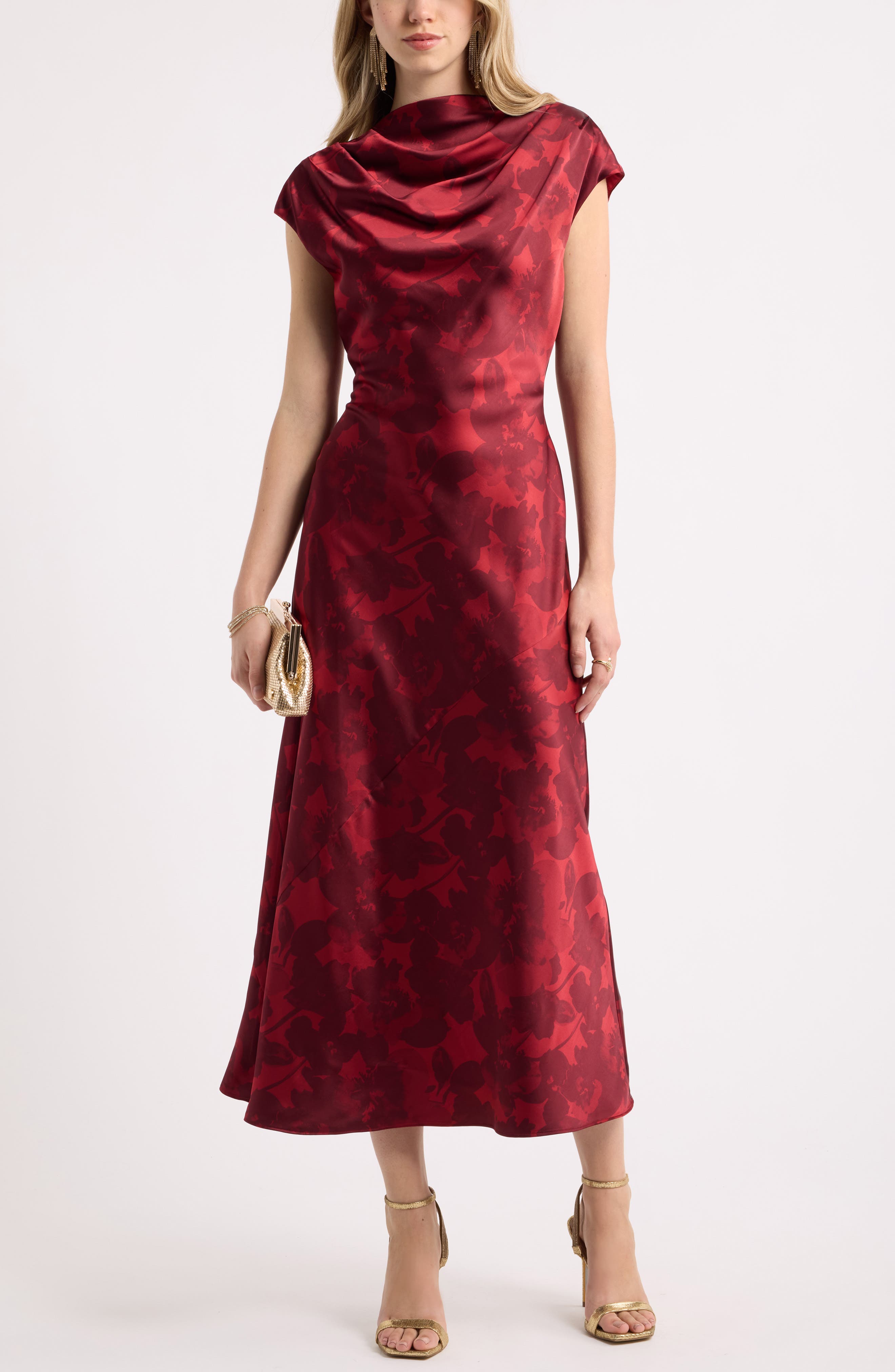 Chelsea28 Cowl Neck Column Midi Dress (Women) | Nordstrom