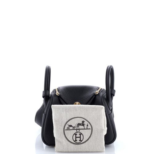 Pre-owned Hermes Hermes Lindy Bag Clemence Mini In Black