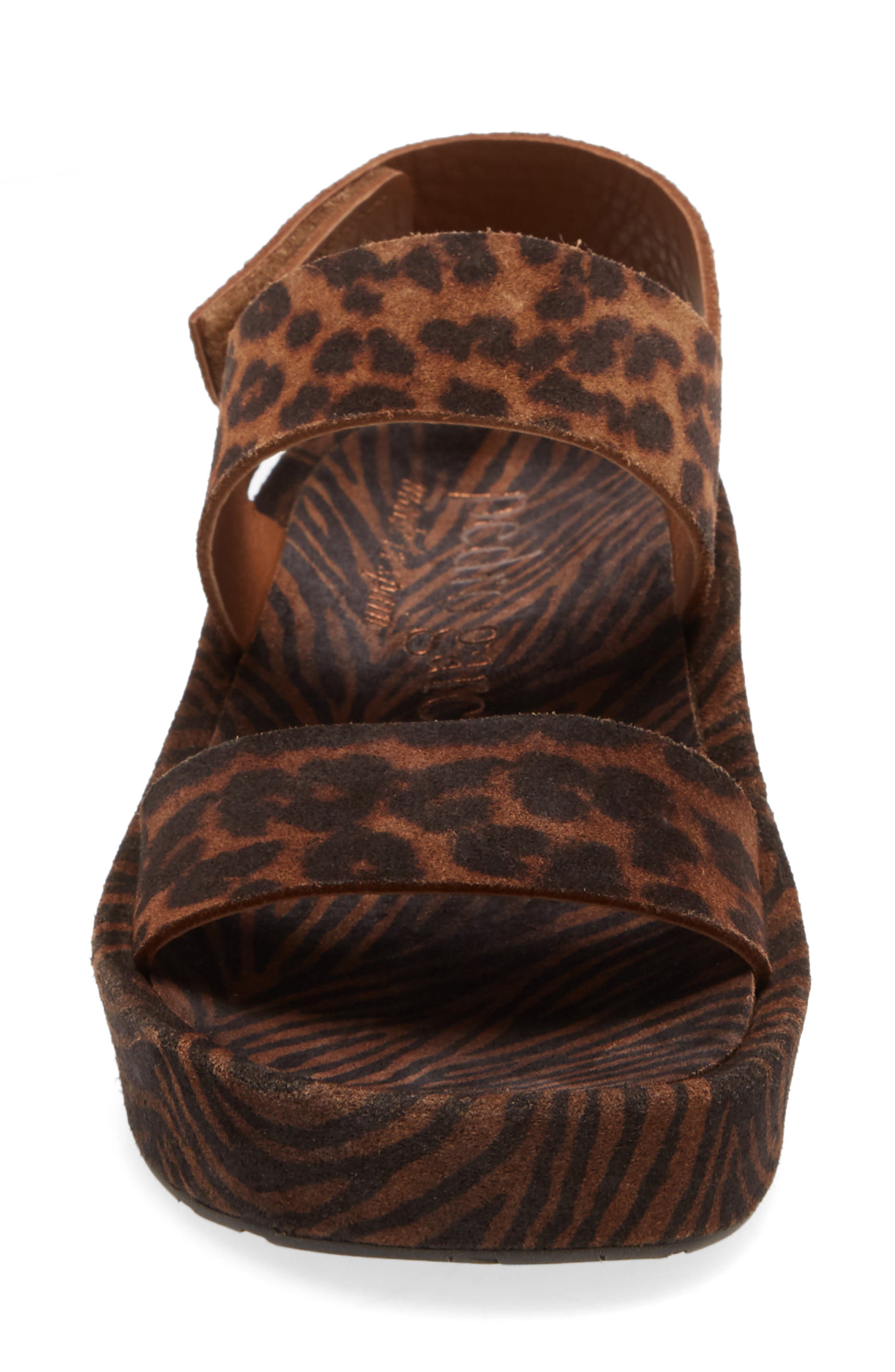 Pedro García Lacey Footbed Sandal, Alternate, color, HAZELNUT ZEBRA/ LEOPARD