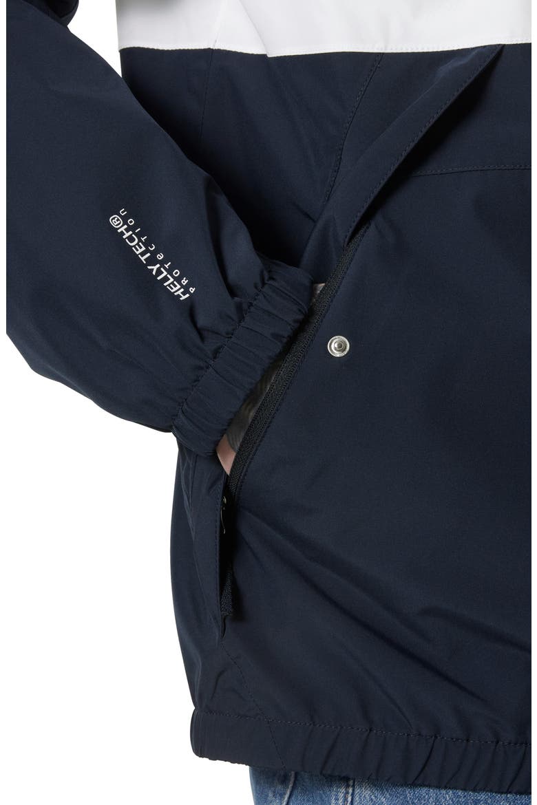 Koster Waterproof Hooded Rain Jacket, Alternate, color, WHITE/ NAVY