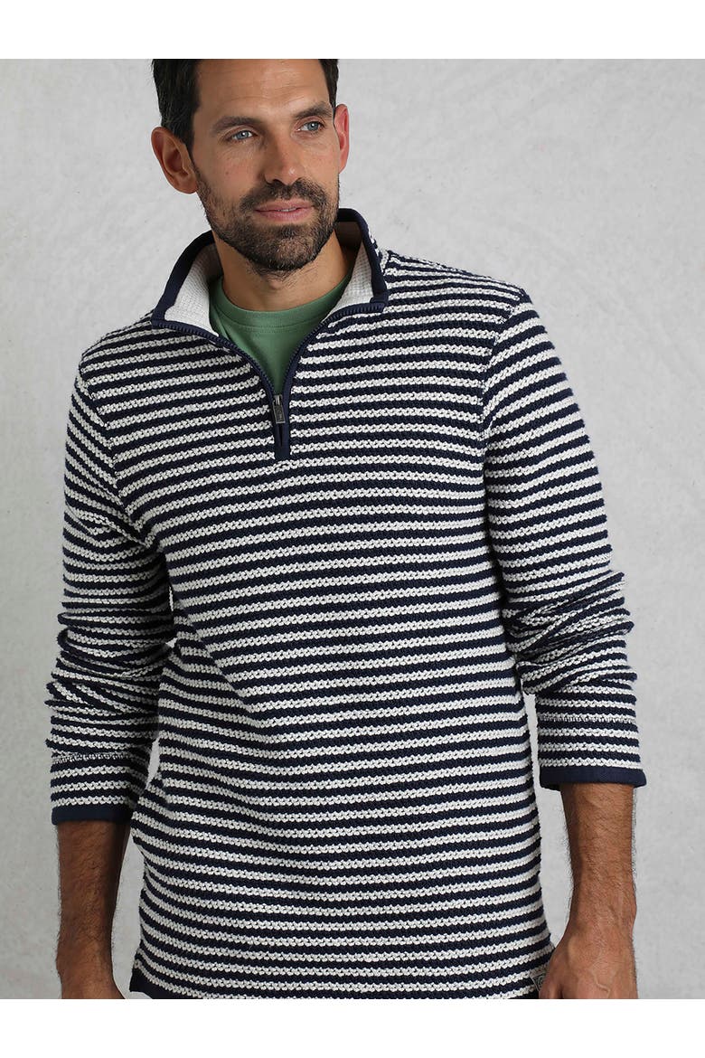 Shorling 1/4 Zip Stripe Macaroni, Main, color, Ecru
