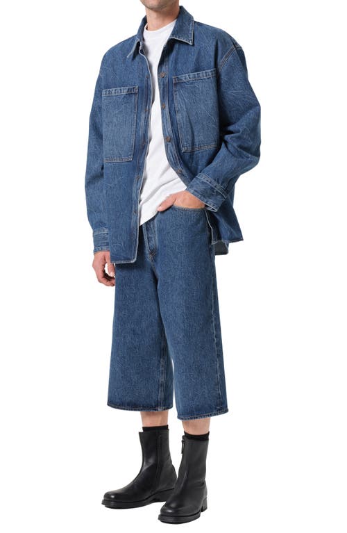 Agolde Atticus Denim Shirt Jacket In Creased Ind