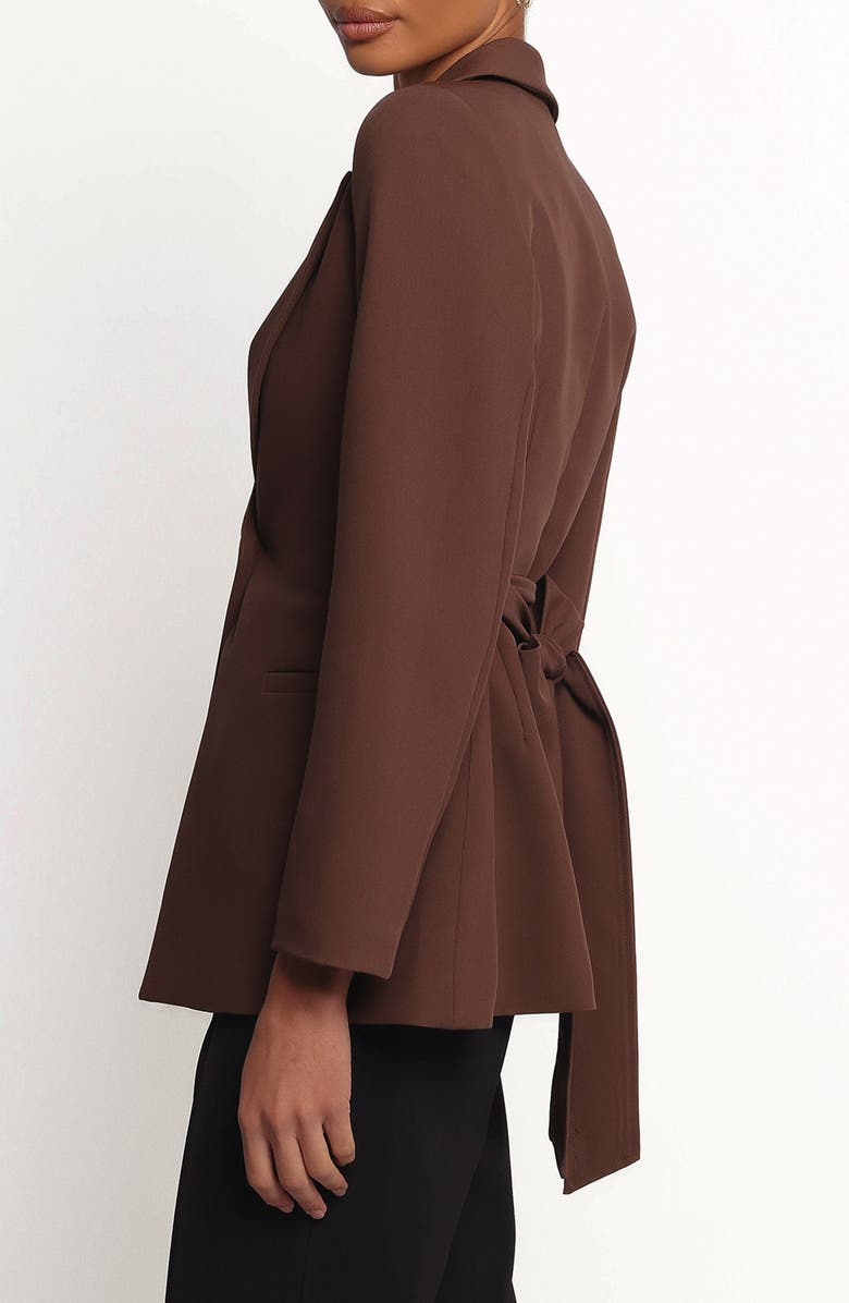 Petal & Pup Eliana Tie Waist Blazer, Alternate, color, Espresso