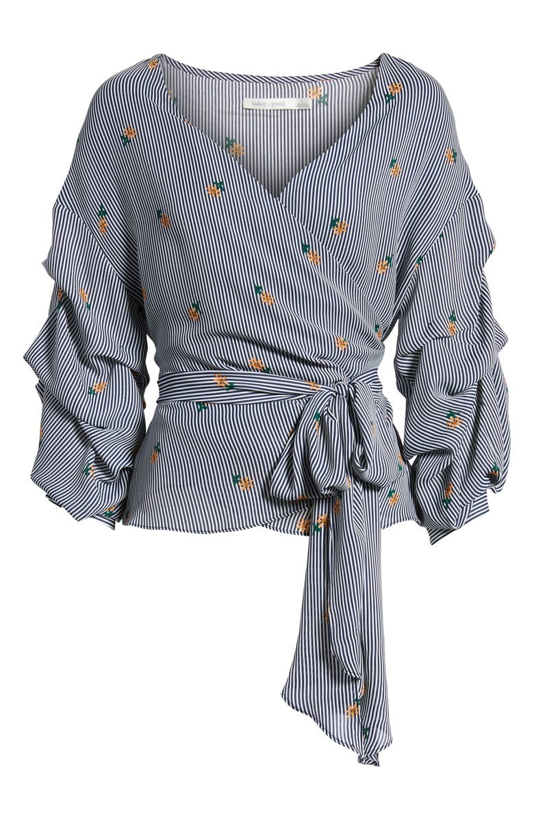 Bishop + Young Majorca Stripe Wrap Top, Alternate, color, 