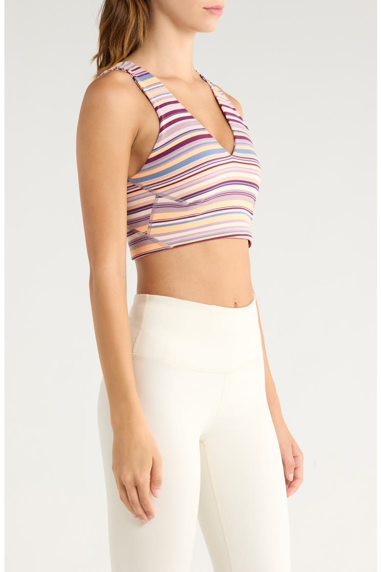 FP Movement Printed Never Better Sports Bra, Alternate, color, CRANBERRY STRIPE