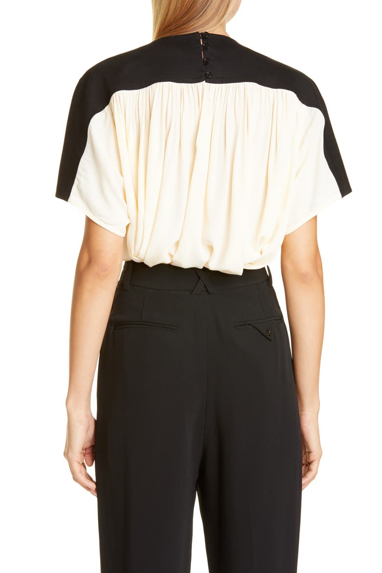 Colorblock Gathered Top, Alternate, color, ECRU