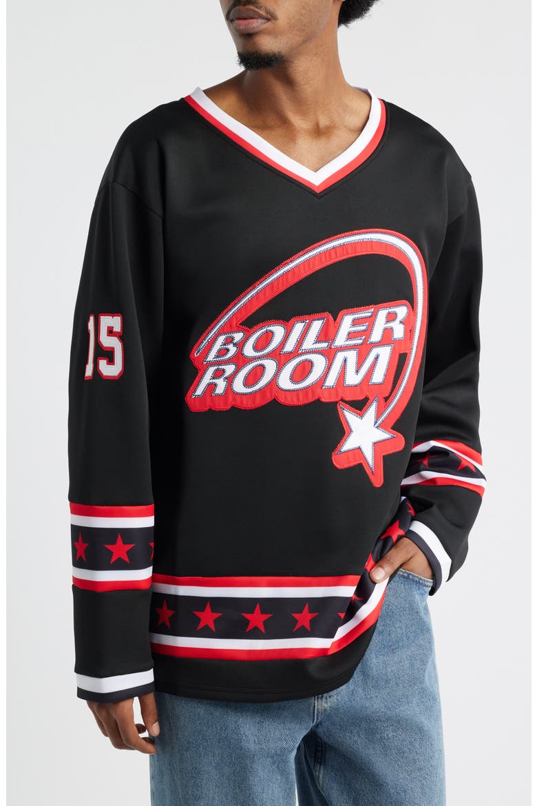 Oversize Hockey Jersey, Main, color, BLACK