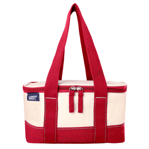 Rectangular Small Cooler Bag Insulated 1.5 Gal, Canvas Soft Cooler with Tote Handles and Zip Closure
