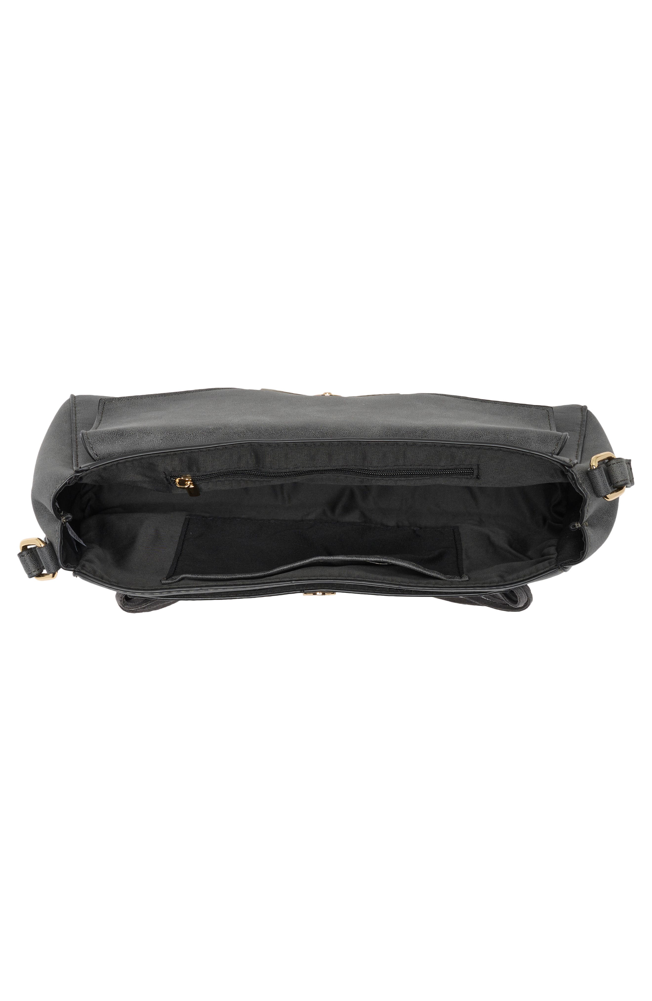 Barlowe Faux Leather Shoulder Bag, Alternate, color, BLACK
