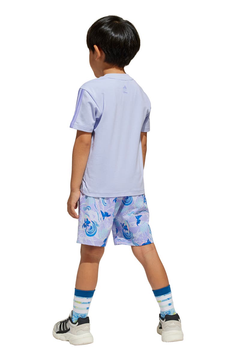adidas Originals x Disney Kids' Lilo & Stitch Graphic T-Shirt & Shorts Set, Alternate, color, Violet Tone/ Light Purple