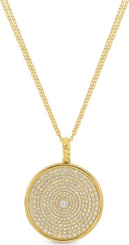 Bony Levy 18K Gold Bardot Natural Diamond Large Medallion Pendant Necklace