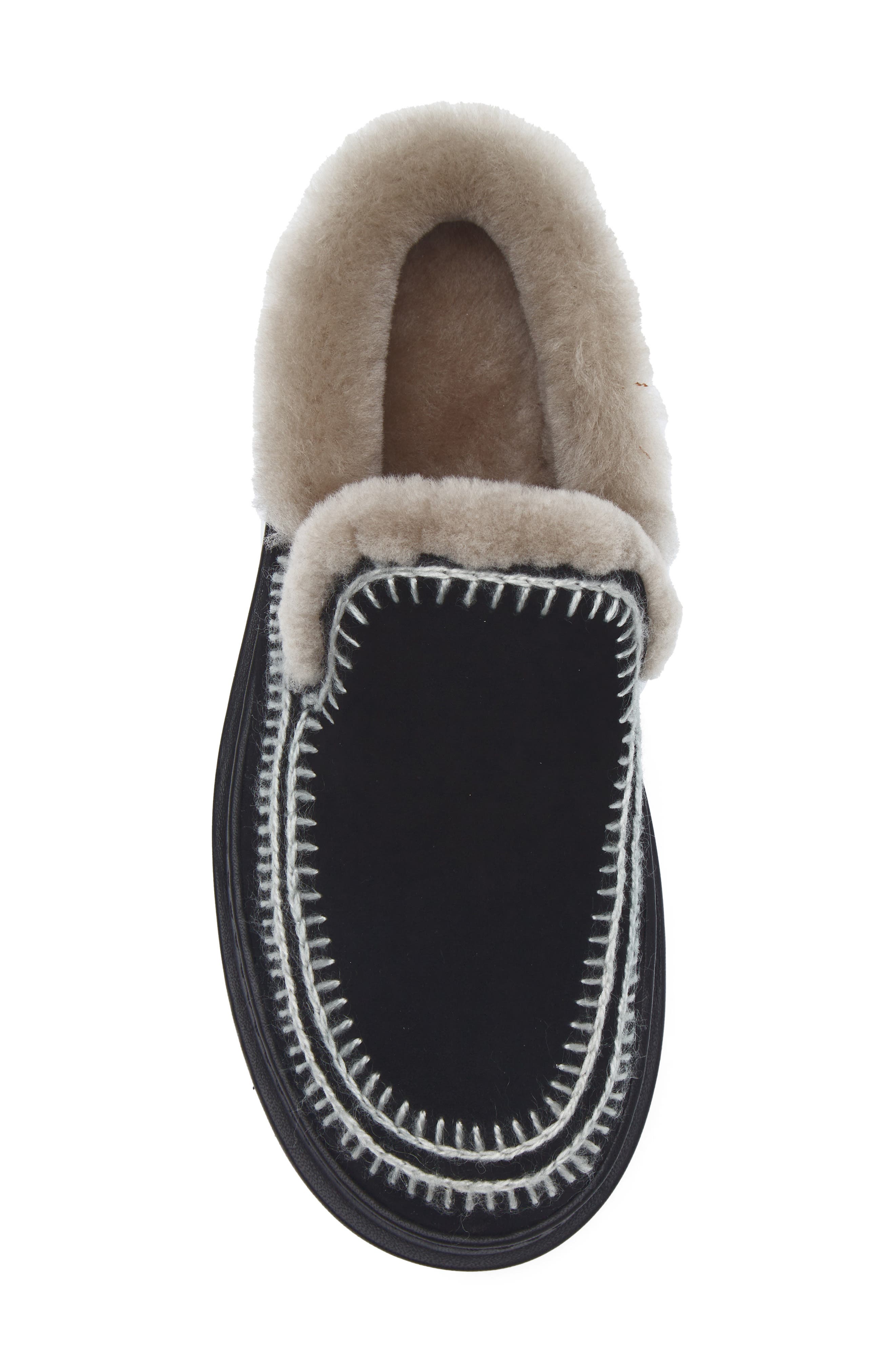 Laidback London Jun 4.0 Genuine Shearling Lined Slipper, Alternate, color, Black Suede / Light Grey