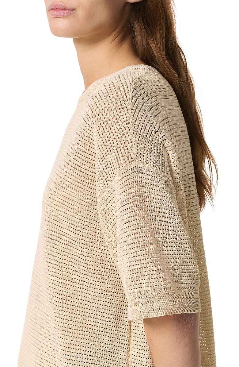 rag & bone Zoey Short Sleeve Open Stitch Cotton Blend Sweater, Alternate, color, 