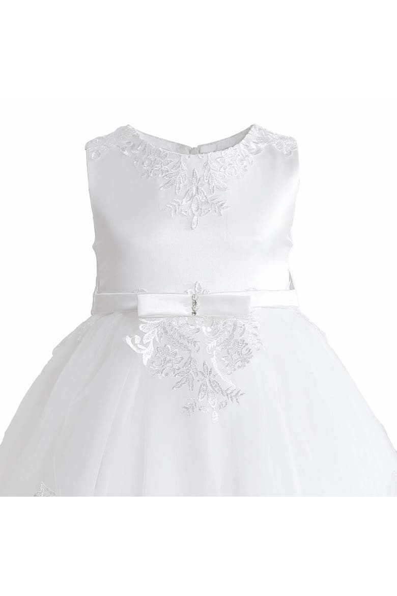 Azalina Satin Tulle Dress, Alternate, color, White