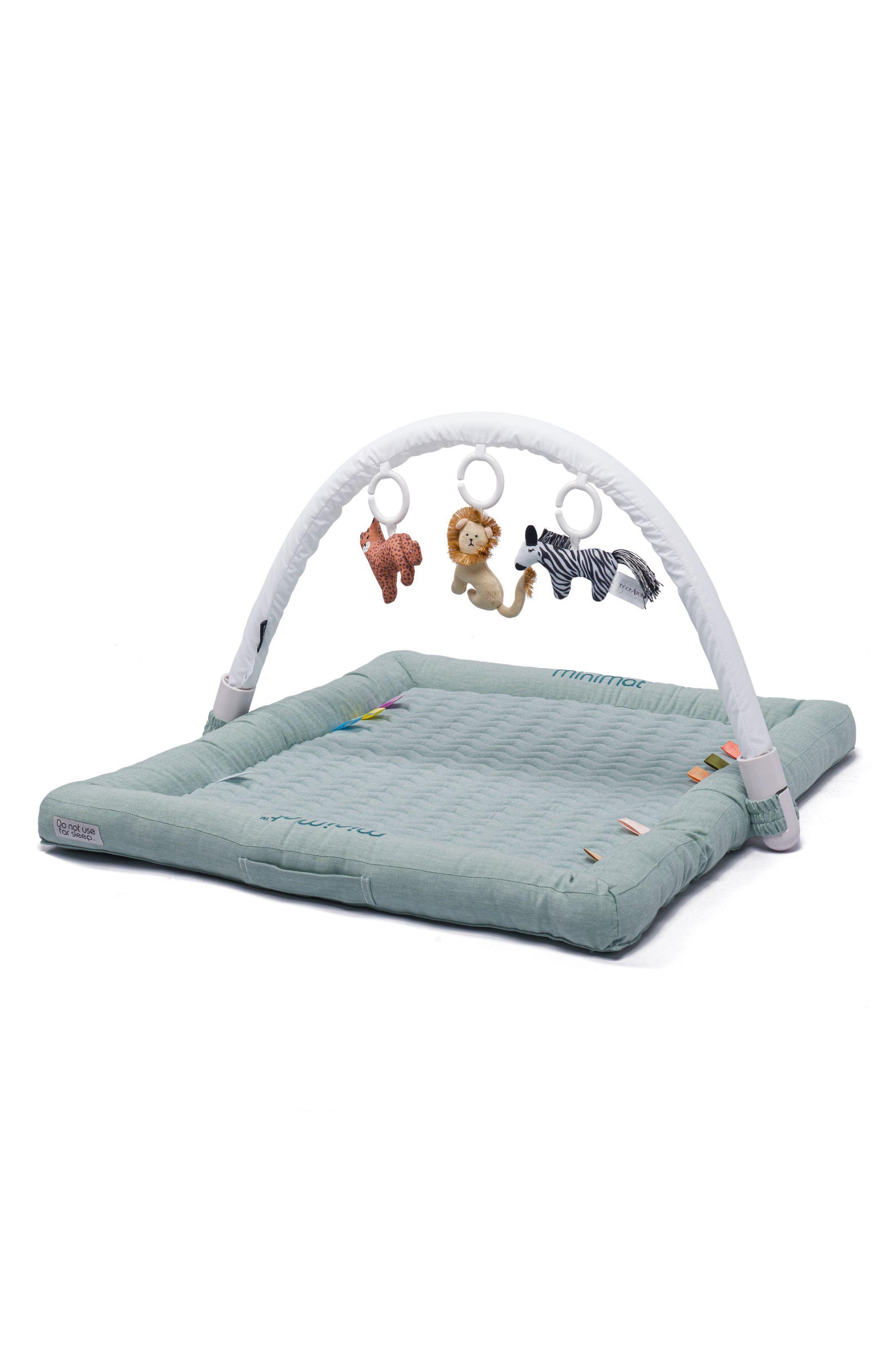 DockATot Day at The Zoo Toy Arch Mini Play Mat in Marine Chambray 