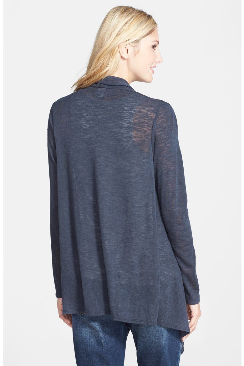 Lightweight One-Button Asymmetrical Cardigan, Alternate, color, CHARCOAL