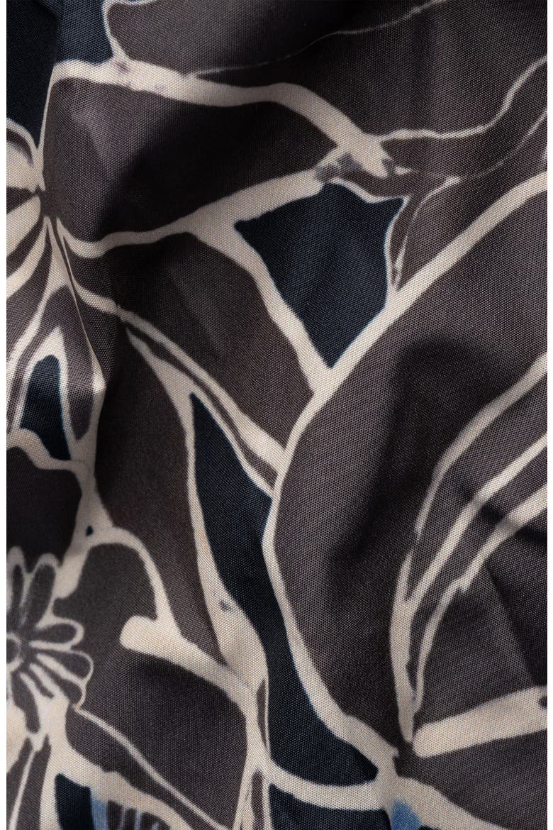 Floral Print Swim Trunks, Alternate, color, NAVY BLUE