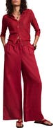 MINT VELVET Linen Drawstring Wide Leg Trousers