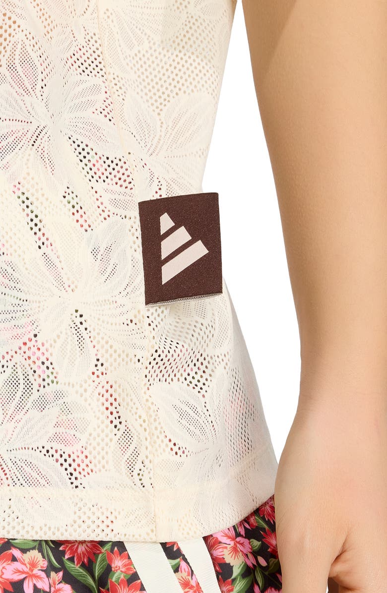 ADIDAS X FARM RIO x Farm Rio Lace Jersey, Alternate, color, Ecru Tint/ Auburn