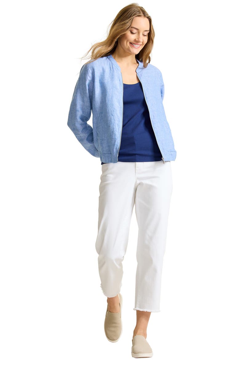 Tommy Bahama Linen Bomber Jacket, Alternate, color, Buccaneer Blue