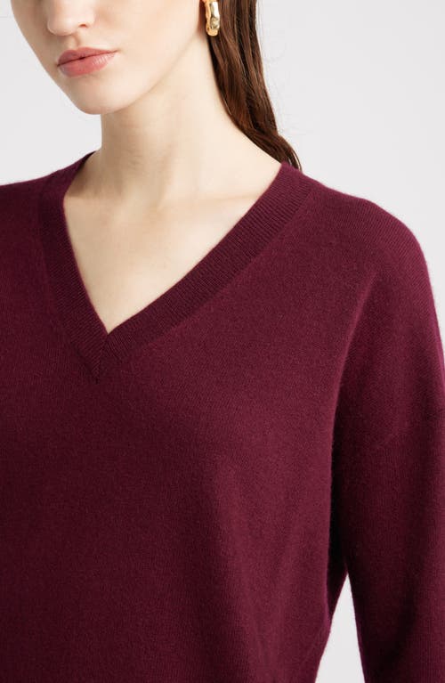 Nordstrom V-neck Cashmere Sweater In Burgundy