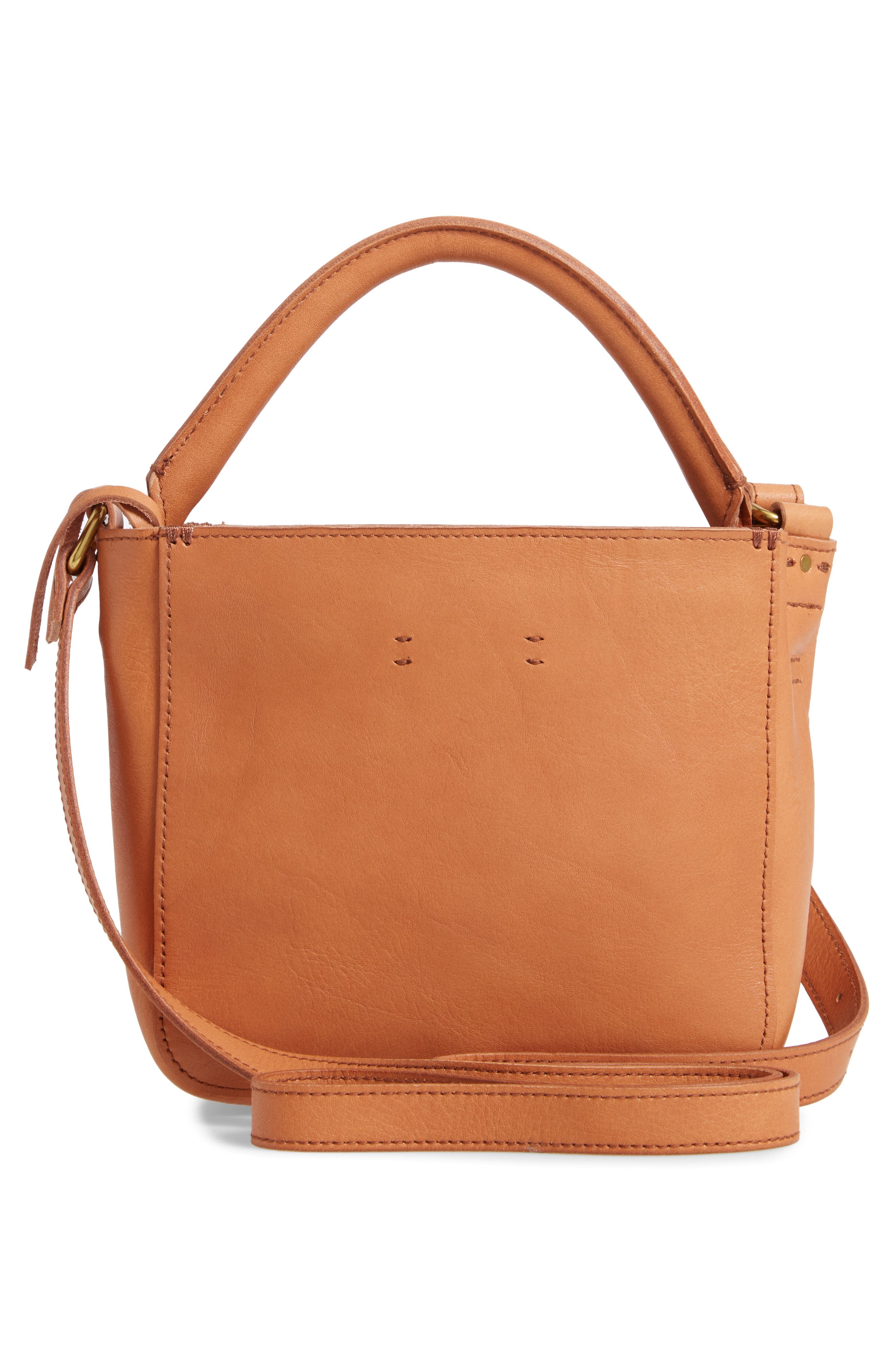 The Mini Abroad Leather Crossbody Bag, Alternate, color, DESERT CAMEL