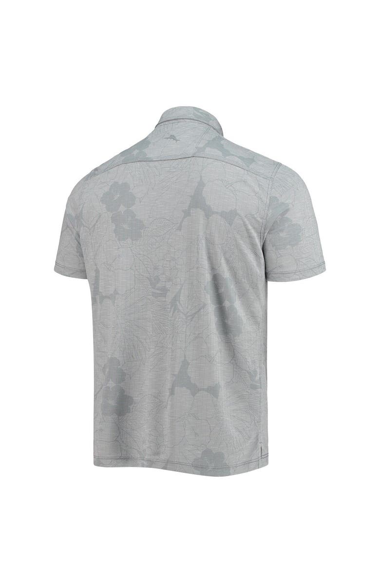 Tommy Bahama Men's Tommy Bahama Gray Denny Hamlin Miramar Blooms Polo, Alternate, color,