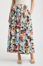 Cleobella Maeve Floral Organic Cotton Ankle Skirt