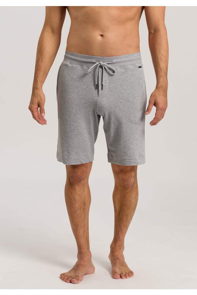 Living Cotton Drawstring Shorts, Alternate, color, Grey Melange