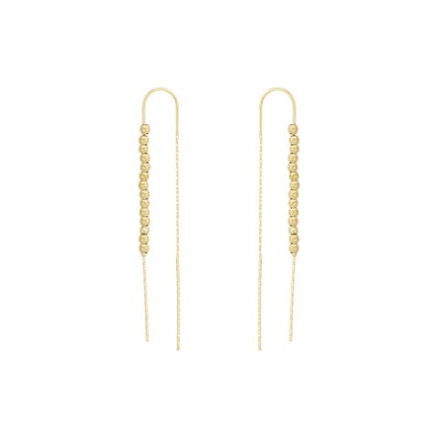 Sterling Silver Dorica Chain Bead Drop Earring