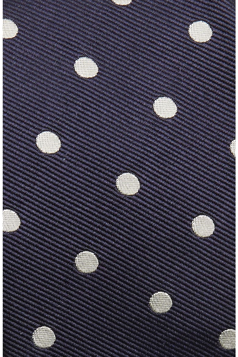 Polka Dot Silk Tie, Alternate, color, NAVY