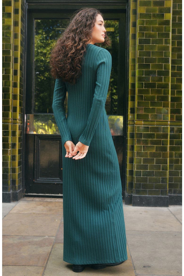 Long Sleeve Rib Knit Dress, Alternate, color, BLUE