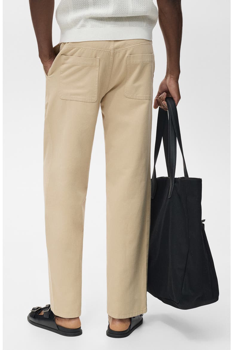 Cotton & Linen Straight Leg Jeans, Alternate, color, BEIGE