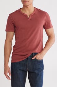 Lucky Brand Burnout Notch Neck T-Shirt