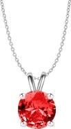 Donatello Gian Sterling Silver Round Created Ruby Necklace