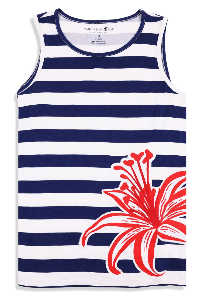 The Everyday Stripe Tank, Alternate, color, NAVY MULTI