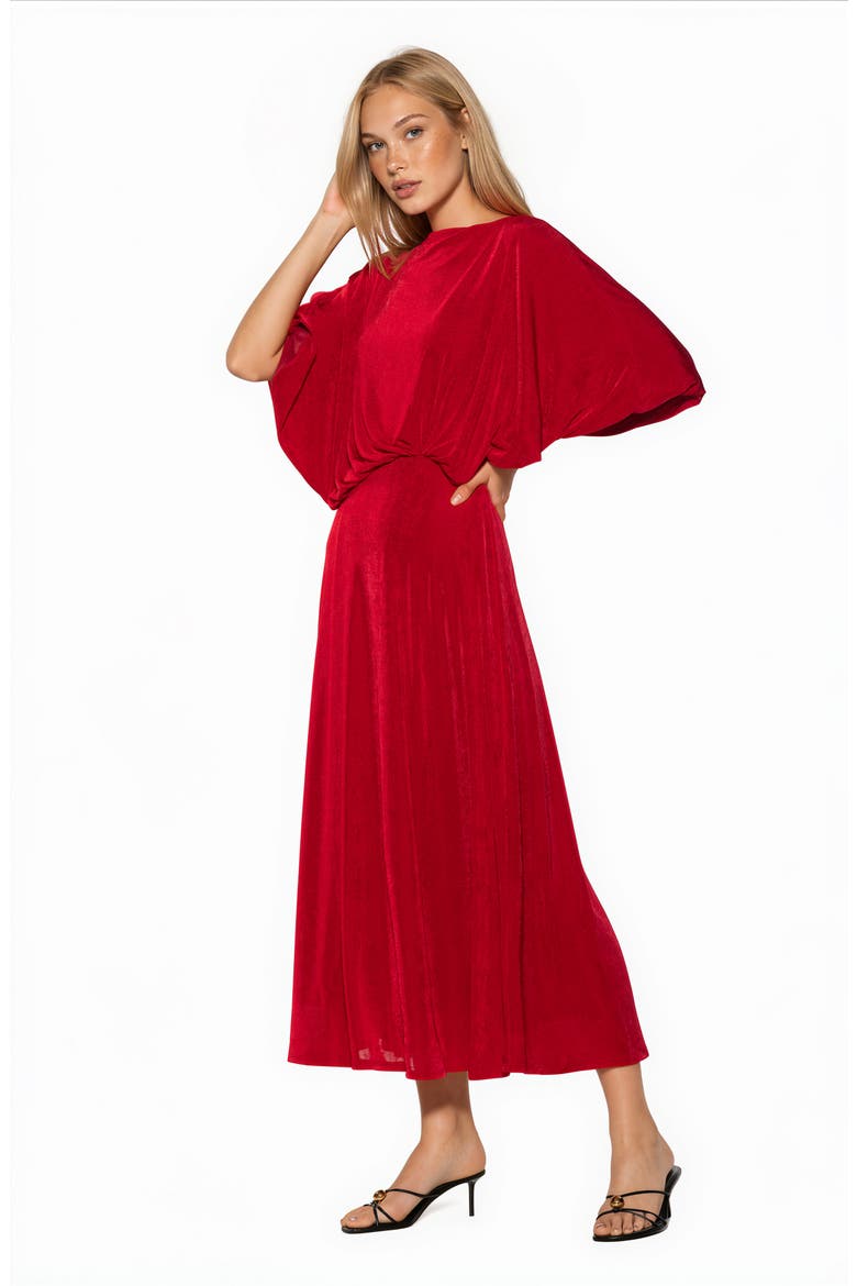 Avenelle Drape Maxi Dress, Alternate, color, POPPY