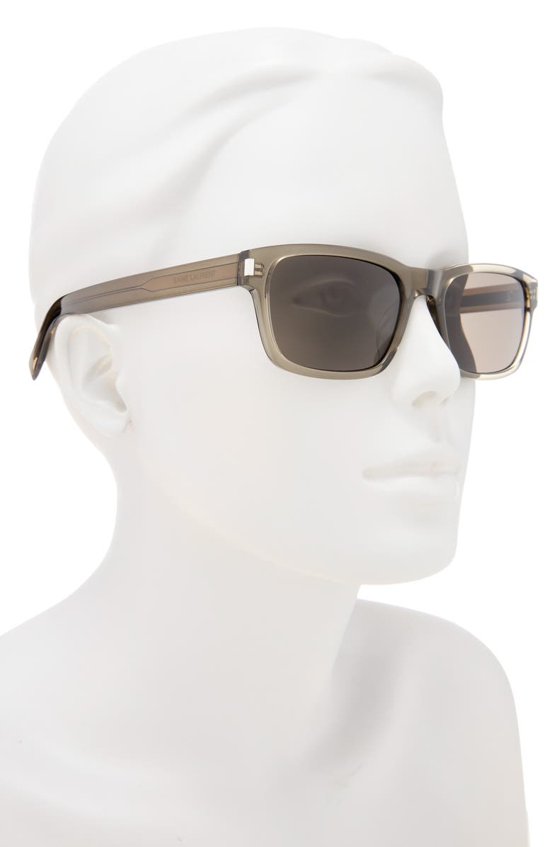 Saint Laurent 57mm Square Sunglasses, Alternate, color, Brown Brown Grey
